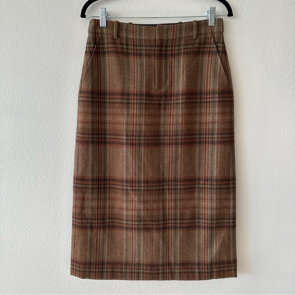 Ralph Lauren Dresses & Skirts - VTG ralph lauren wool blend plaid knee length skirt